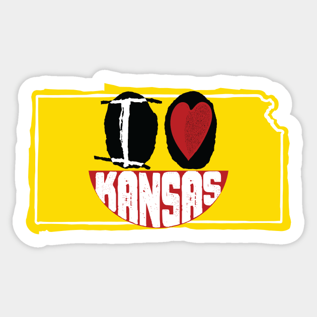 I Love Kansas I Heart Kansas Happy Face Sticker by pelagio